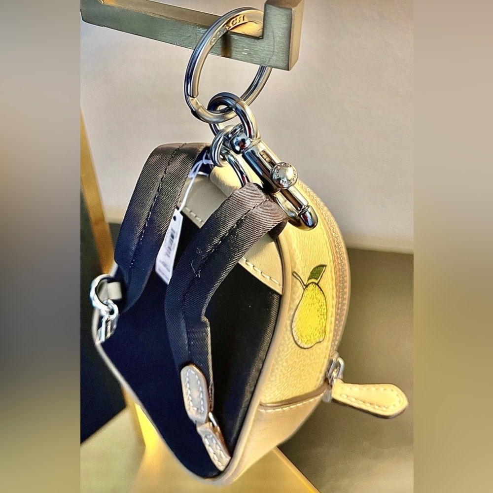 Coach CardHolder/KeyChain/BagCharm ADORABLE Lemon Micro-Mini Backpack NWT - Picture 14 of 15